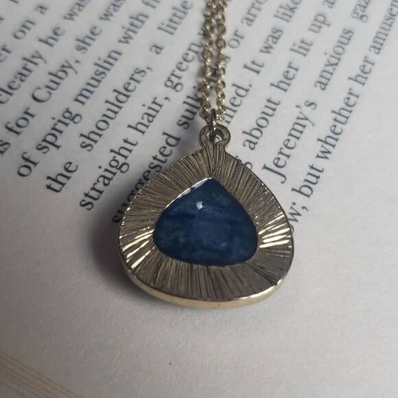 Navy Blue Faux Gemstone Necklace by Charming Charlie - Picture 4 of 6